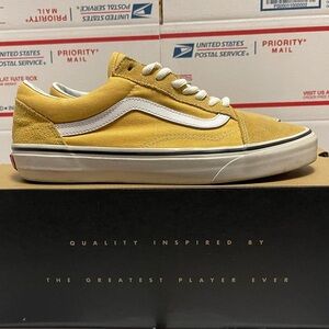 Vans off the Wall Old Skool “Yellow and White” low top suede Unisex Skate shoes